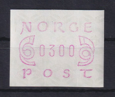 Norwegen ATM Mi.-Nr. 2.1a (schmale 0, Lia)  Portowertstufe 300 ** - Automatenmarken [ATM]