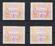 Schweden 1991 , FRAMA ATM  Mi.-Nr. 1 Satz 4 Werte 240-250-400-500 ** - Machine Labels [ATM]