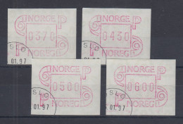 Norwegen FRAMA-ATM Mi.-Nr. 3.2d Satz 370-430-500-600 Gestempelt - Automatenmarken [ATM]