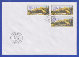 Zypern Amiel-ATM 1999 Mi-Nr. 4 Aut.-Nr.004 Werte 0,11-0,16-0,21 Auf Blanco-FDC  - Autres & Non Classés
