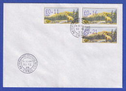 Zypern Amiel-ATM 1999 Mi-Nr. 4 Aut.-Nr.006 Werte 0,11-0,16-0,21 Auf Blanco-FDC - Altri & Non Classificati