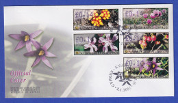 Zypern Amiel-ATM 2002 Blumen Mi-Nr. 5-9 Mit Aut.-Nr. 005 Auf Offiz. FDC  - Otros & Sin Clasificación