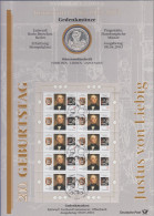 Bundesrepublik Numisblatt 2/2003 Justus Von Liebig Mit 10-Euro-Silbermünze - Verzamelingen