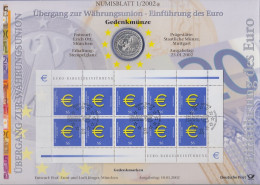 Bundesrepublik Numisblatt 1/2002 Euro-Einführung Mit 10-Euro-Silbermünze - Collections