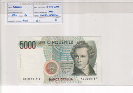 ITALIA  5000 LIRE BELLINI 1992 CAT 69C - 5.000 Lire