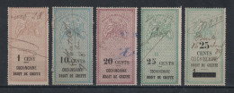 LOT De 5 TIMBRES FISCAUX OBLITÉRÉS De COCHINCHINE " DROIT DE GREFFE " Dont 1 TIMBRE SURCHARGE - Used Stamps