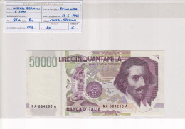 ITALIA  50000 LIRE 27-5-1992 CAT 81A - 50000 Liras