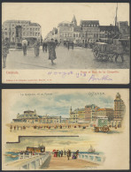 Oostende, Litho, Kursaal En Staketsel + Brug En Kapel (2 Stuks) - Andere & Zonder Classificatie