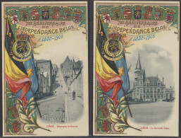 75 Jaar België, 3 Zichten Luik En 1 Wapenschilden - Collections & Lots