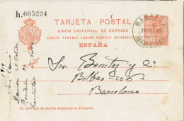 53817. Entero Postal MANRESA (Barcelona) 1919. Alfonso XIII Medallon 10 Cts - 1850-1931