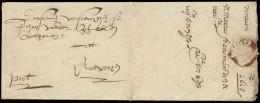 1618 Voorloper Met Inhoud, Vanuit Ninove (handgeschreven Op De Keerzijde), Naar Antwerpen, Manuscript Port (verschuldigd - 1621-1713 (Spanish Netherlands)