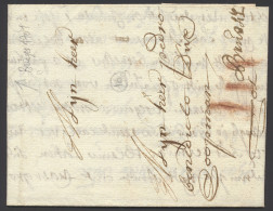 1701 Voorloper Met Inhoud, Vanuit Brugge Naar Brussel, Port 4 Krijtstrepen. Brief Getekend Door 'Douairiere De Coots'. I - 1621-1713 (Spanische Niederlande)