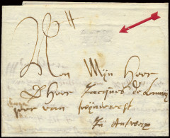 1702 Voorloper Met Inhoud, Vanuit Gent, Naar Antwerpen, Bodemerk IVL (droogstempel), Zm - 1621-1713 (Países Bajos Españoles)