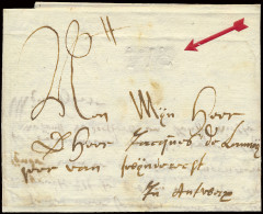 1702 Voorloper Met Inhoud, Vanuit Gent, Naar Antwerpen, Bodemerk IVL (droogstempel), Zm - 1621-1713 (Pays-Bas Espagnols)