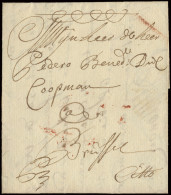 1709 Voorloper Met Inhoud, Vanuit Antwerpen, Dd. 12 September Naar Brussel, Port 1 Rode Krijtstreep, Manuscript Citto En - 1621-1713 (Spanish Netherlands)