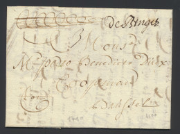 1710 Voorloper Met Inhoud, Vanuit Brugge (de Bruges - Herlant 5), Dd. 3 October, Naar Brussel, Port 3 Deciemen, Manuscri - 1621-1713 (Países Bajos Españoles)