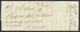 1719 Voorloper Met Inhoud, Vanuit Dinant, Via Namur (manuscript DE NAMUR), Naar Antwerpen, Port 4 Sols, Zm - 1714-1794 (Paises Bajos Austriacos)