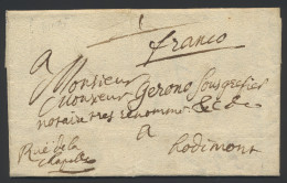 1765 Voorloper Met Inhoud, Vanuit Liège, Dd. 2 Mei Naar Hodimont, Manuscript Franco, Zm - 1714-1794 (Paises Bajos Austriacos)