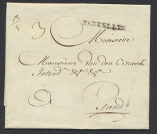 1774 Voorloper Met Inhoud, Vanuit Bruxelles (Lijnstempel - Herlant 19) Naar Gand, Port 3 Deciemen, Zm - 1714-1794 (Austrian Netherlands)