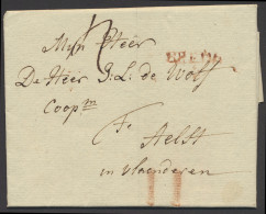 1783 Voorloper Van Brede Naar Alost Met Naamstempel BREDA, 2 Rode Krijtstrepen, Zm - 1714-1794 (Austrian Netherlands)
