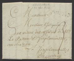 1783 Voorlopers Ninove, 2 Droogstempels H8 (Herlant) Vanuit Meerbeke 30/4/1783 Naar Humbeek + Vanuit Ninove 1/3/1783 Naa - 1714-1794 (Oesterreichische Niederlande)