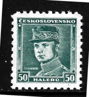 1935 Czechoslovakia 20th General Stepanik 50h Blue Green Mi 338 Sc 208 MNH/** - Neufs