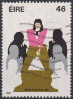 1987 Republik Irland ° Mi:IE 636, Sn:IE 702, Yt:IE 639, Women In Society, Anniversaries And Commemorations 1987 - Usati