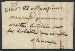 1815 Voorloper Vanuit Dinant, Herlant 15, Type 6, 97 DINANT, Dd. 28 Juli 1815, Naar Leuven, Zm - 1815-1830 (Période Hollandaise)