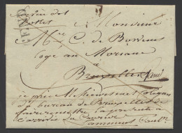 1819 Voorloper Met Inhoud, Vanuit Gent (Naamstempel, Herlant 58), Dd. 20 September 1819, Retour Naar Gent Met Manuscript - 1815-1830 (Dutch Period)