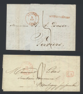 1840/1845, 4 Voorlopers Après Le Départ En CA In Rood Stempel, Zm - 1830-1849 (Unabhängiges Belgien)