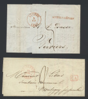 1840/1845, 4 Voorlopers Après Le Départ En CA In Rood Stempel, Zm - 1830-1849 (Independent Belgium)