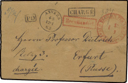 1862 Voorloper Zonder Inhoud, Vanuit Antwerpen, E.C. Stempel Dd. 4 December 62, Naar Erfurt (Prusse - Duitsland), Met Ch - 1830-1849 (Independent Belgium)