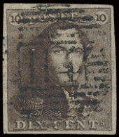 N° 1d, Zeer Mooie Tint Dichtbij 'Bisterbruin', Zeer Goed Gerand, Zeer Mooie Centrale Afst. P. 114 Termonde, Zm (OBP €100 - 1849 Epaulettes