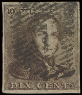 N° 1-V4 10c. Bruin, Dubbel Waardecijfer, Volrandig, Zm (OBP €575) - 1849 Schulterklappen