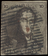 N° 1-V25 (Balasse) 10c. Bruin, Dubbele Druk, Volrandig, Zeer Mooi, Zm (OBP €250) - 1849 Hombreras