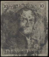 N° 1 10c. Bruin, Onleesbare Stempel, Zm (OBP €90) - 1849 Schulterklappen