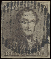 N° 1 10c. Bruin, Volrandig, Gerafelde Rand Links, M/ntz (OBP €90) - 1849 Epaulettes