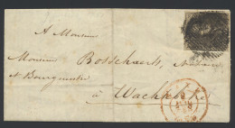 1850 N° 1 10c. Bruin, Op Brief Met Inhoud, Volrandig, P.45 (zeer Vettige Stempel), Dd. 9 Juli 1850, Naar Wachtebeke, M/n - 1849 Epaulettes