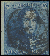 N° 2-V13 (Balasse) 20c. Blauw Met Variëteit 13, Positie 154, De Laatste Variëteit In Rij Van 4), Zm - 1849 Epauletten