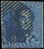 N° 2A-V13 (Balasse) 20c. Blauw, Variëteit Witte Vlek Tussen P En O, Volrandig, Positie 151 Tot 154, Voor De Plaatverzame - 1849 Epauletten