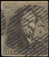 N° 1 10c. Bruin, Volrandig, Positie 81, Zm - 1849 Hombreras