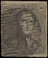 N° 1c 10c. Donkerbruin, Volrandig, Positie 188, Zm - 1849 Hombreras