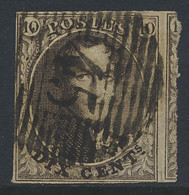 N° 3 10c. Bruin, Zeer Mooi Gerand, Maar Rechtsonder Licht Aangesneden, Volledige Gebuur, P.45, M (OBP €115) - 1849-1850 Medaillen (3/5)