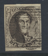 N° 3 10c. Bruin, Volrandig Met Ondergebuur, P.94-Peruwelz, Zm (OBP €115 + COBA €15) - 1849-1850 Medaillen (3/5)