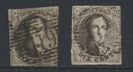 N° 3 10c. Bruin, P.119-Tongres En P.82-Menin, Kwaliteit Na Te Zien, Ntz (OBP -€330) - 1849-1850 Medallions (3/5)