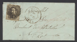 1851 N° 3 10c. Bruin, Brief, Afstempeling P.130-Wavre, Volrandig, Dd. 30 Avril 1851, Aankomststempel Brussel, Zm (OBP €2 - 1849-1850 Medallions (3/5)