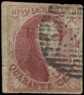 N° 5 40c. Karmijnrood Met Bladboord Links Volrandig, Zm (OBP €575) - 1849-1850 Médaillons (3/5)