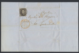 N° 6 10c. Bruin Nipt, Maar Volrandig Op Brief Met P.137 Aeltre Naar Lootenhulle Met CC Rood In Kader, Zm (OBP €25 + COBA - 1851-1857 Medallions (6/8)