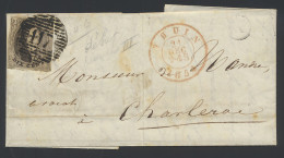 N° 6 10c. Bruin, Op Brief Met Inhoud Dd. 20 December 1854, Vanuit P.117-Thuin, Met Postbus, Waarschijnlijk Y, Mont-St.-G - 1851-1857 Medallions (6/8)