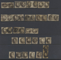 N° 6 10c. Bruin (28 Paren En 11 Zegels), Ntz, Voor De Specialist Plating, M/ntz - 1851-1857 Medallions (6/8)